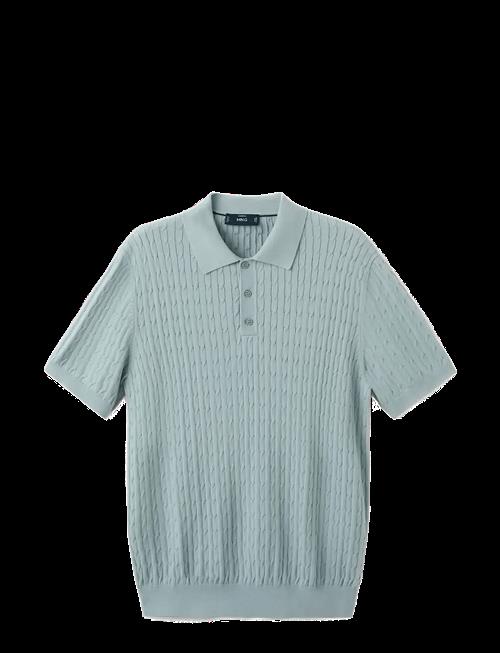 Mango | 100 Cotton Braided Knitted Polo Shirt | L