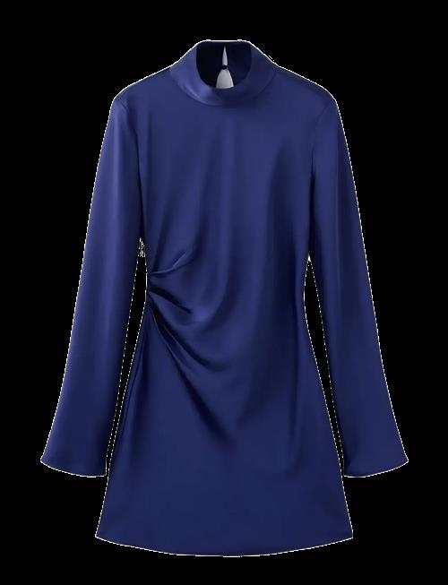 Mango | Satin Dress With Pleat Detail | S