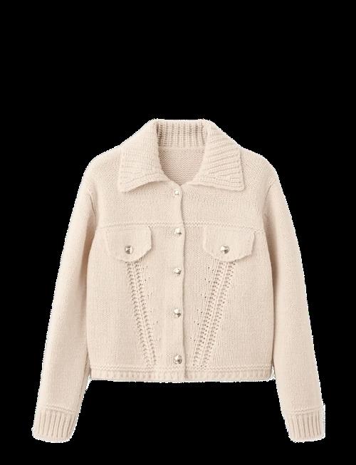 Mango | Knitted Jacket With Polo Collar | L