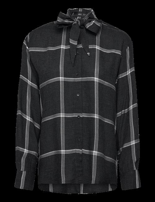 Mango | Blouse With Check Pattern And Foulard Collar | M
