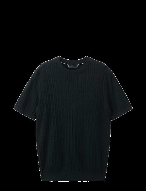 Mango | Cable Knit T-Shirt 100 Cotton | XXL