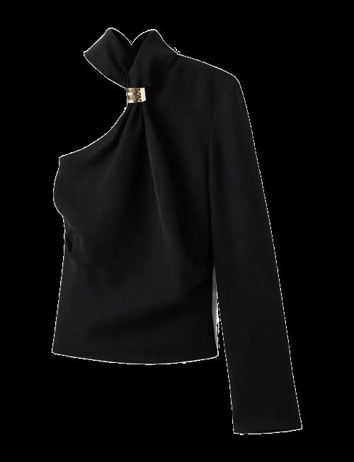 Mango | Asymmetrical Blouse With Metallic Detail | S