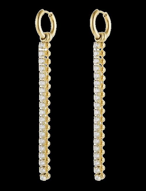Bud To Rose | Ice Bead Fringe Earring Gold | ONE SIZE