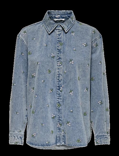 ONLY | Onlvera L/S Flower Emb Shirt Dnm Noos | XS