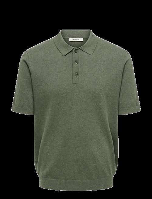 ONLY & SONS | Onsloui Reg 12 Ss Mel Polo Knit Noos | XXL