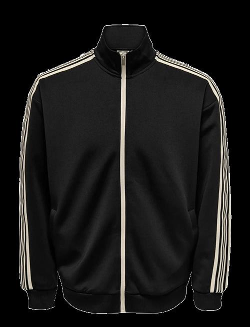 ONLY & SONS | Onsriber Rlx Ls Zip Stripe Track Sweat | XS