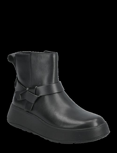 FitFlop | F-Mode Folded-Knot Leather Flatform Chelsea Boots | 38
