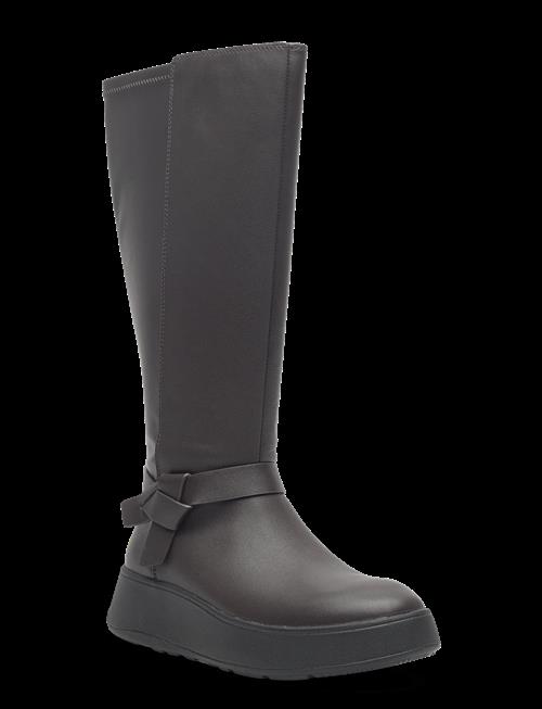FitFlop | F-Mode Folded-Knot Flatform Tall Stretch Boots | 38