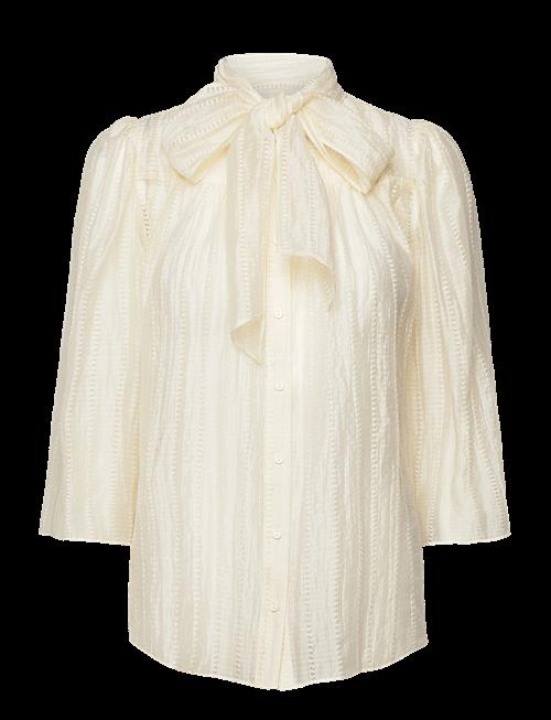 Stella Nova | Pointelle High-Neck Bow Blouse | 36