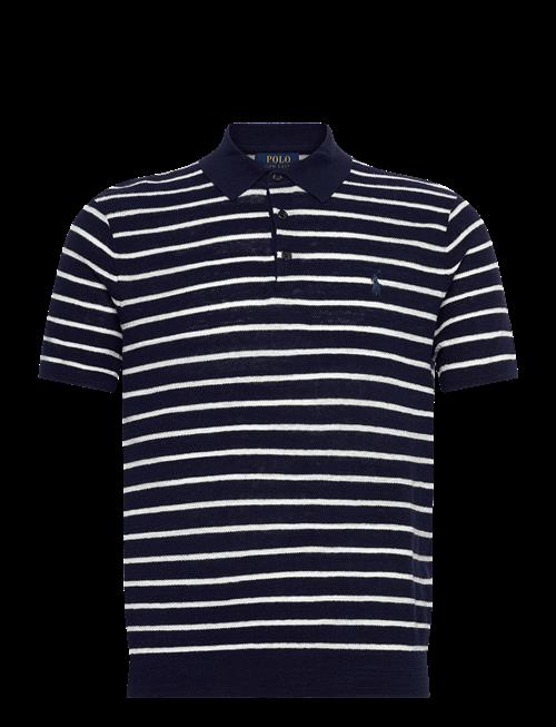 Polo Ralph Lauren | Striped Cotton-Linen Polo-Collar Sweater | S
