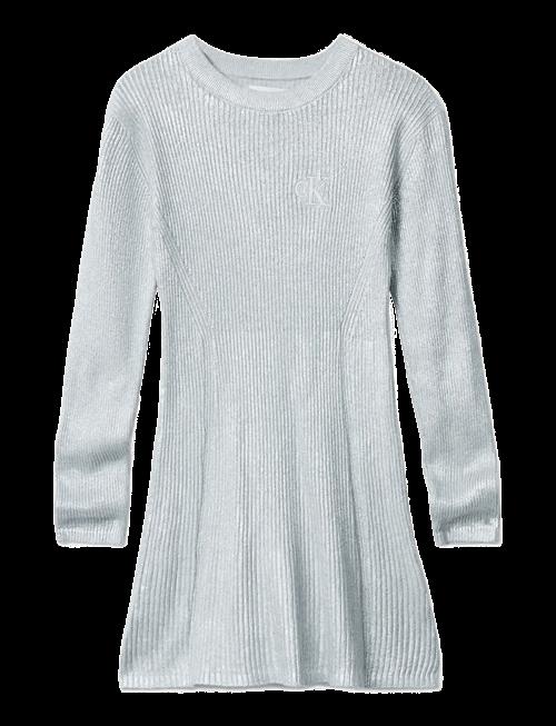 Calvin Klein | Silver Coated Ls Sweater Dress | 164