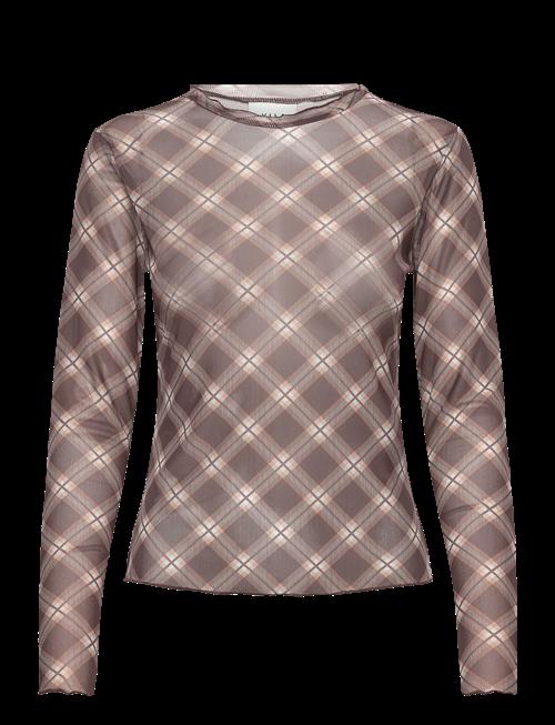 Vila | Vininna New L/S Check Mesh Top | XS
