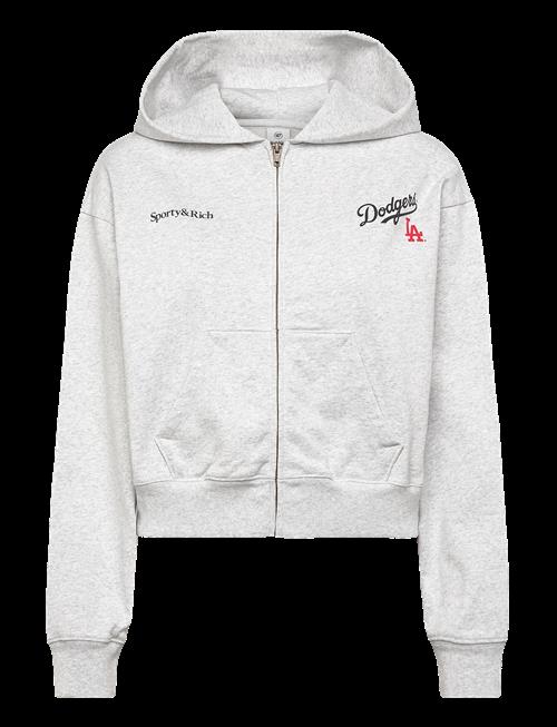 Sporty & Rich | Dodgers Serif Cropped Zip Hoodie | L