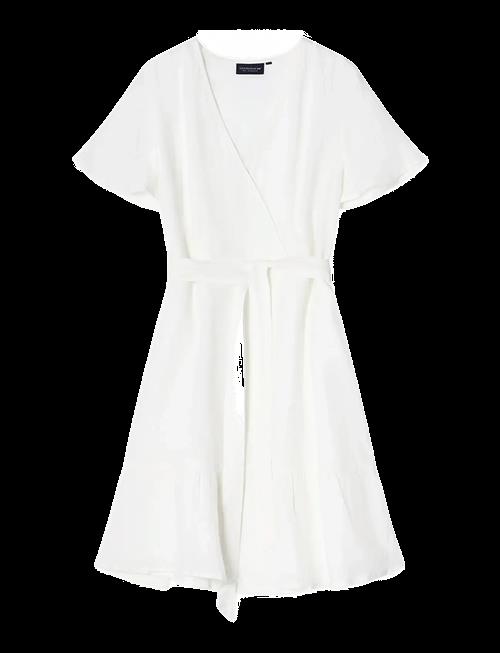 Lexington Clothing | Belted Linen V-Neck Dress | L