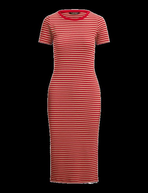 Lauren Ralph Lauren | Striped Cotton-Blend Ribbed Tee Dress | XS