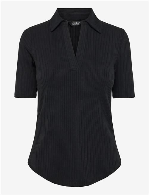 Lauren Ralph Lauren | Rib-Knit Elbow-Sleeve Polo Tee | S