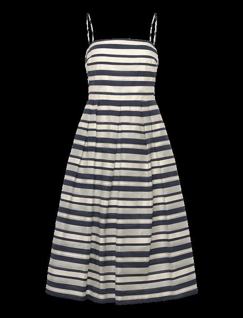 Lauren Ralph Lauren | Striped Satin Sleeveless Cocktail Dress | 42