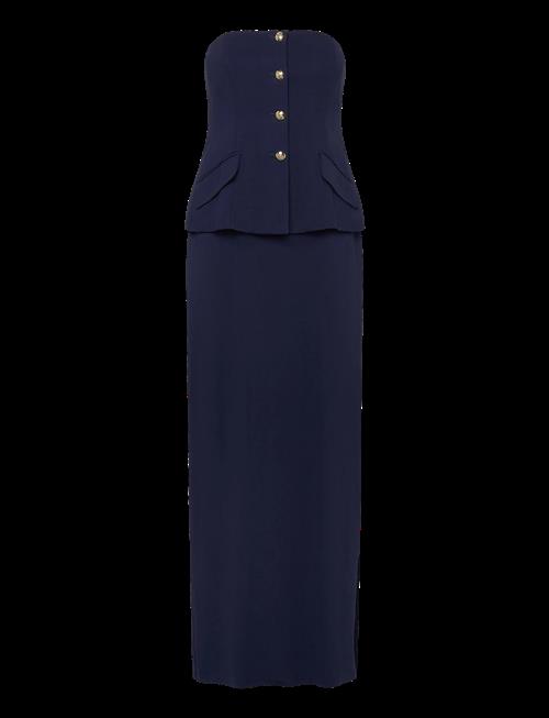 Lauren Ralph Lauren | Button-Trim Stretch Cady Strapless Gown | 36