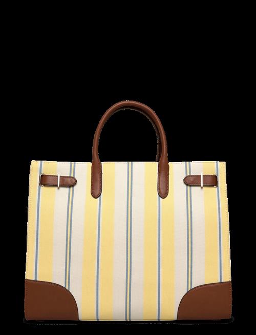 Lauren Ralph Lauren | Striped Canvas Large Devyn Tote Bag | ONE SIZE
