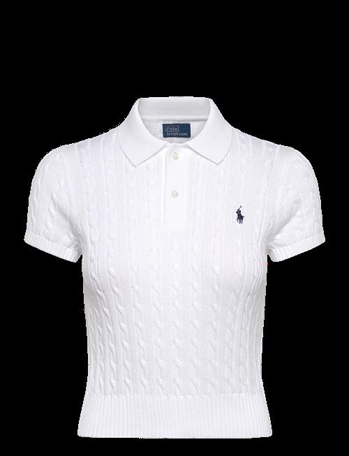 Polo Ralph Lauren | Cable-Knit Cotton Cropped Polo Shirt | XL