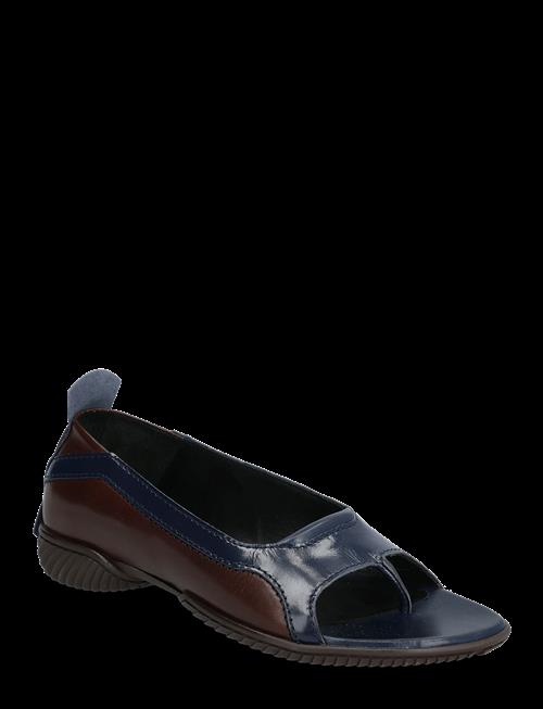 MIISTA | Loma Brown And Navy Thonge Ballerinas | 39