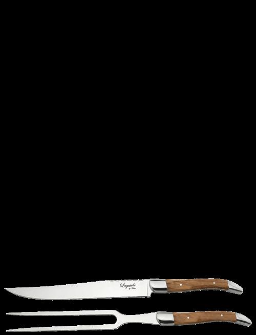 Laguiole By Hâws | Laguiole By Hâws Carving Knife And Fork Set 2 Pcs Olive | ONE SIZE