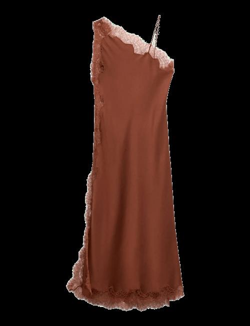 Mango | Asymmetric Satin Lace Dress | M