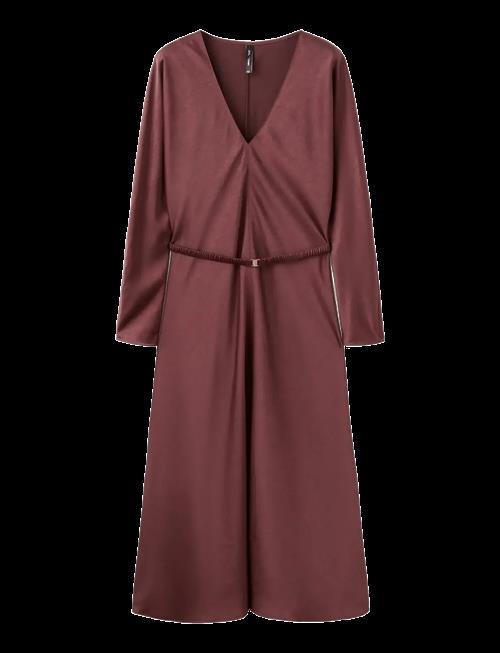 Mango | Belted V-Neck Dress | M