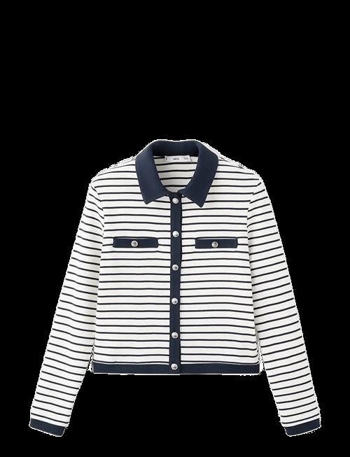 Mango | Striped Cardigan With Jewel Buttons | M