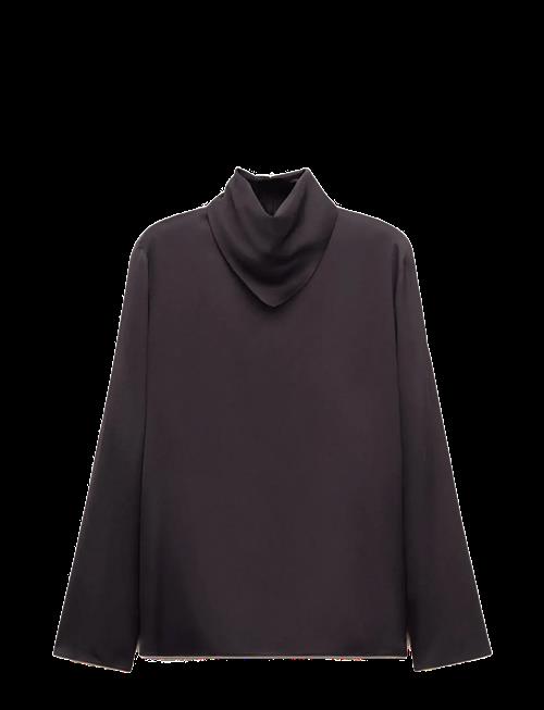 Mango | Satin Blouse With A Turtleneck | S