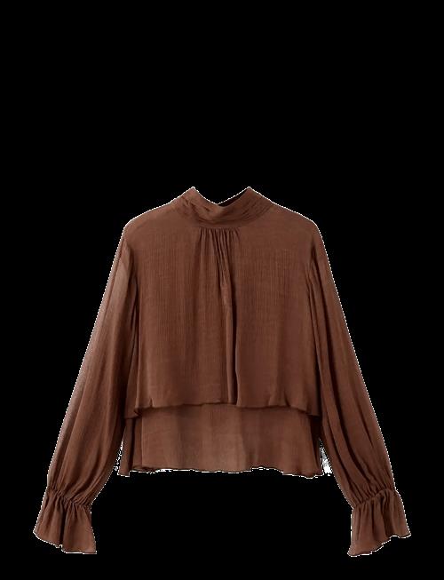 Mango | High-Neck Frilled Blouse | S