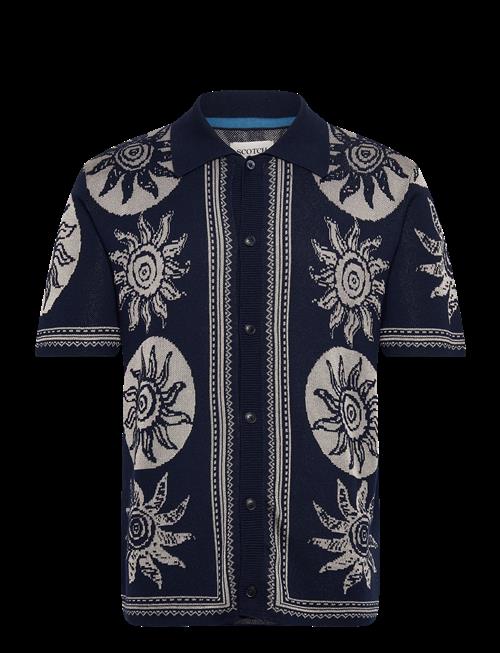 Scotch & Soda | Knitted Jaquard Short Sleeve Shirt | XL