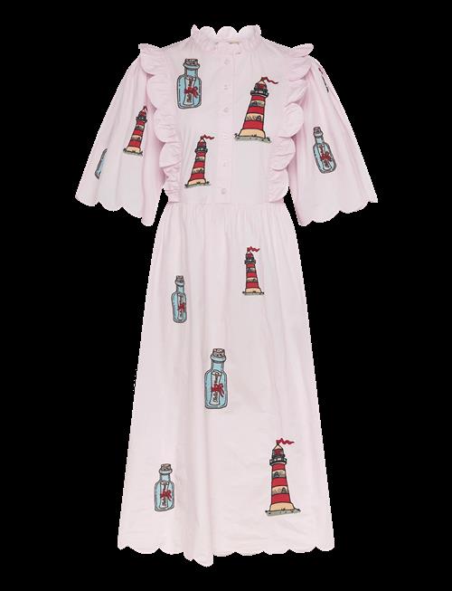 Stella Nova | Embroidered Midi Dress With Scallops | 36