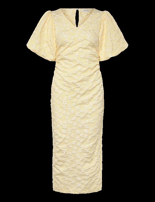 Bubbleroom | Puff Sleeve Jacquard Midi Dress | 38