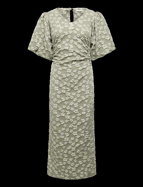 Bubbleroom | Puff Sleeve Jacquard Midi Dress | 34