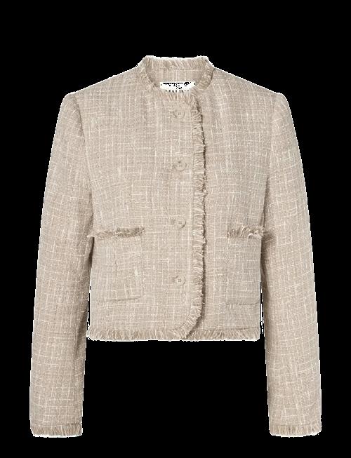 Malina | Fia Fringe Trimmed Boucle Jacket | 36