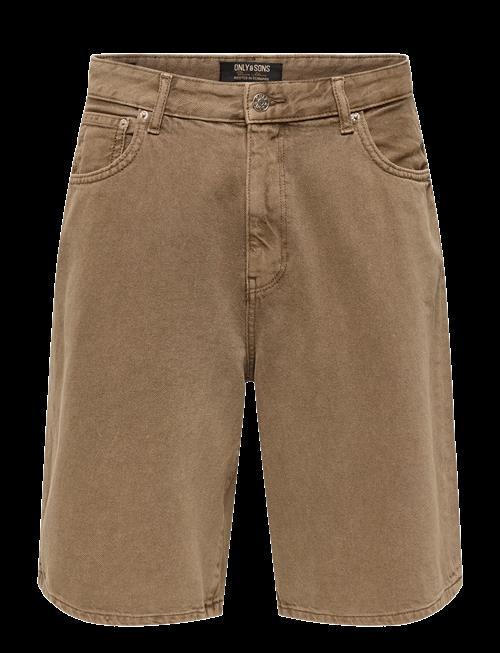 ONLY & SONS | Onscarl Ball. Brown 6602 Tai Dnm Shorts | XXL
