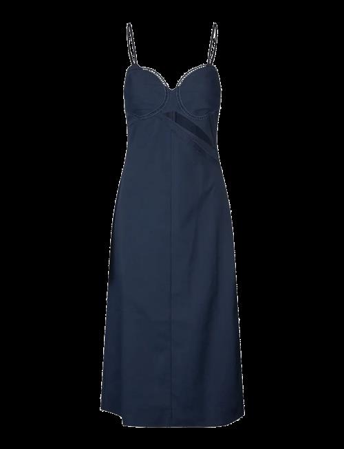 STINE GOYA | Embroidered Canvas, Strap Eyelet Midi Dress | L