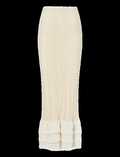 Malina | Zenna Crochet Trimmed Knitted Maxi Skirt | XL