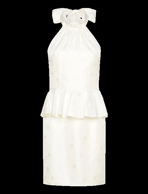 Malina | Katy Jacquard Ruffled Halterneck Mini Dress | 44