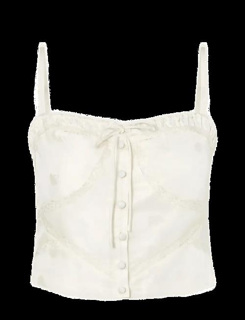 Malina | Milla Lace Trimmed Jacquard Top | 40