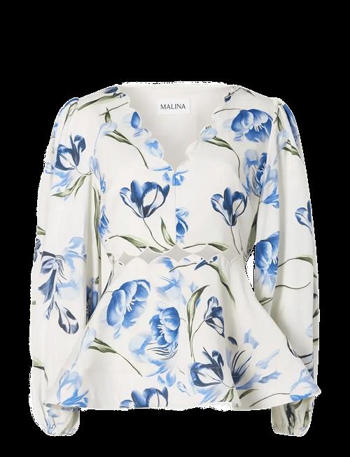 Malina | Maya Scalloped Balloon Sleeve Blouse | 40
