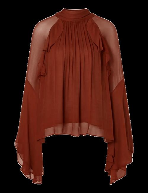 Malina | Therese Tie Neck Ruffled Chiffon Blouse | 40