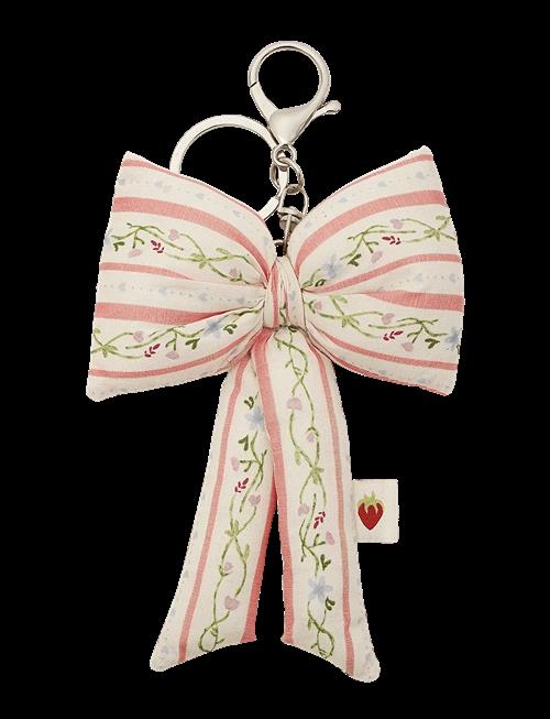 Maanesten | Fabric Bow Keychain Summer Stripes Peach | ONE SIZE
