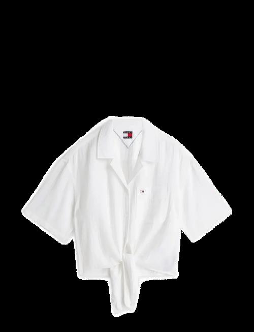 Tommy Jeans | Tjw Textured Tie Front Ss Shirt | XL