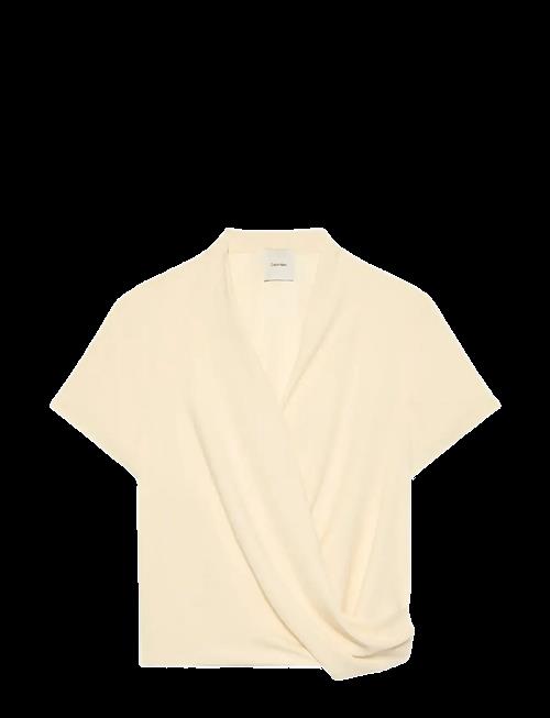Calvin Klein | Crepe Ss Draped Wrap Top | XS