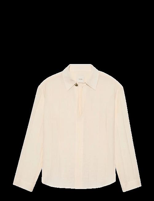 Calvin Klein | Viscose Sheer Stripe Ls Shirt | XXS