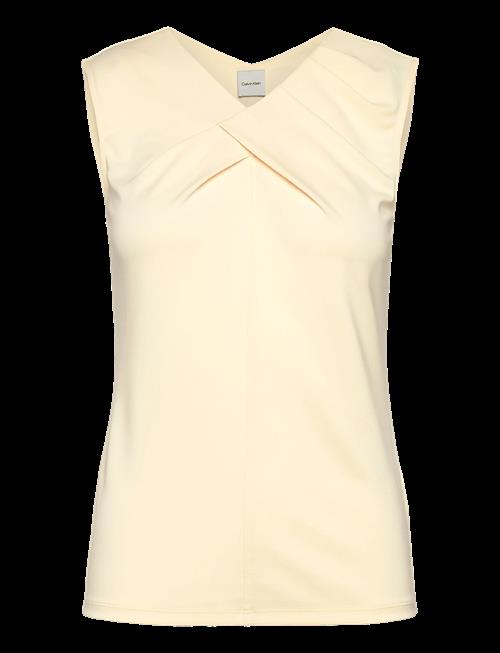 Calvin Klein | Sl Crepe Jersey V Nk Top | S