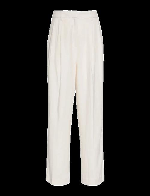 Calvin Klein | Linen Blend Wide Leg Pleated Tro | RG/6