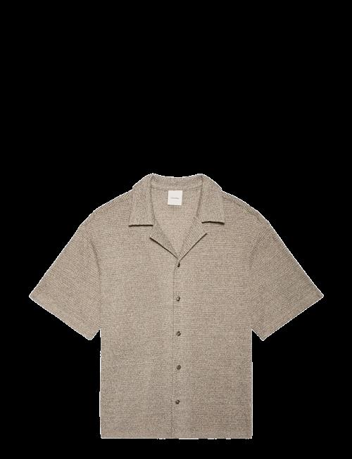 Calvin Klein | Ss Mesh Camp Collar Button Front | XL